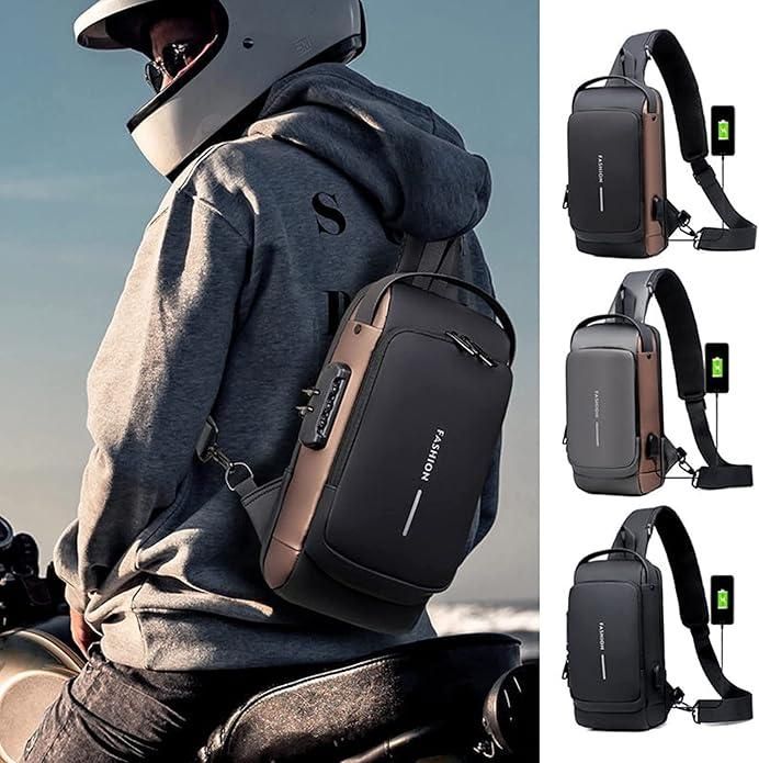 Men Anti Theft Chest Bag Shoulder Bags USB Charging Crossbody Package School Short Trip Messengers Bags Men's Oxford Sling Pack