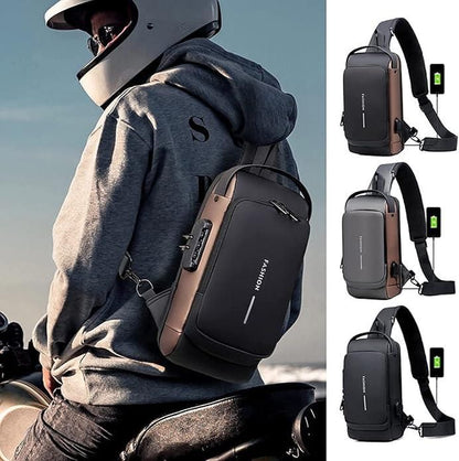 Men Anti Theft Chest Bag Shoulder Bags USB Charging Crossbody Package School Short Trip Messengers Bags Men's Oxford Sling Pack