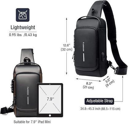 Men Anti Theft Chest Bag Shoulder Bags USB Charging Crossbody Package School Short Trip Messengers Bags Men's Oxford Sling Pack