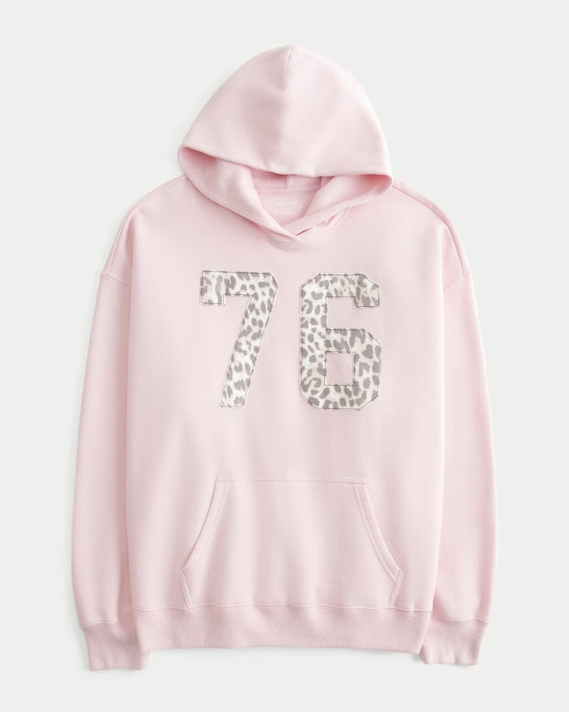 Oversized Number Graphic Hoodie