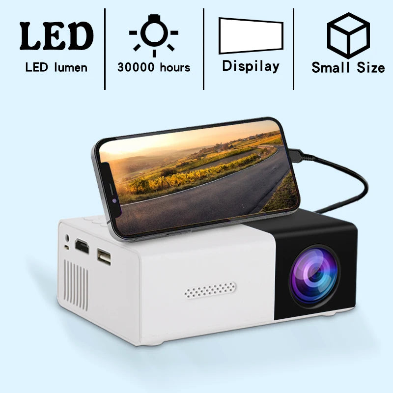 YG300 New Year, Birthday Gifts, Mobile Phone with the Screen Mini Projector, Bedroom, Living Room, Home Theater HD Projector